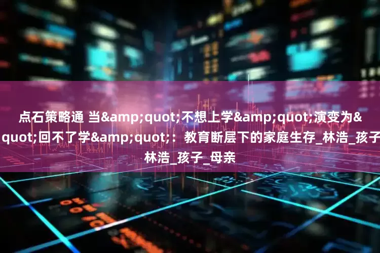 点石策略通 当"不想上学"演变为"回不了学"：教育断层下的家庭生存_林浩_孩子_母亲